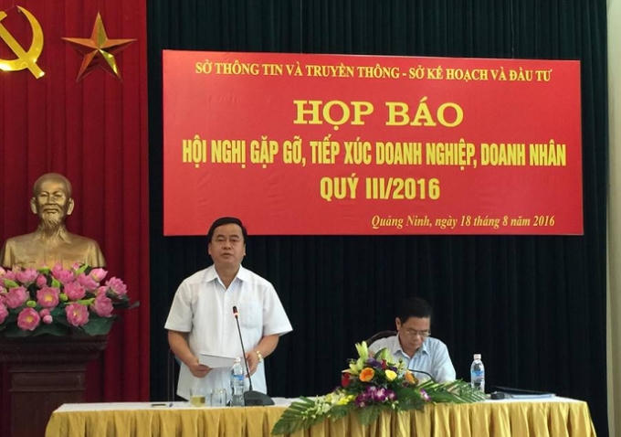 Ông Vũ Công Lực chủ trì buổi Họp báo.
