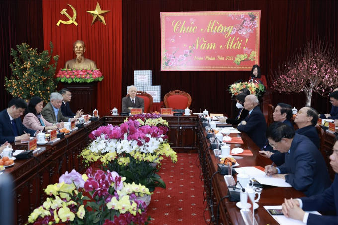 Nhân dịp Tết Nhâm Dần năm 2022 sắp tới, Tổng Bí thư Nguyễn Phú Trọng chúc Đảng bộ, chính quyền và nhân dân Bắc Ninh ngày càng tiến bộ và đạt được nhiều thành công mới, to lớn hơn nữa; quê hương Bắc Ninh ngày càng phát triển, giàu đẹp hơn nữa. (Ảnh: Hải Nguyễn - Báo Lao Động)