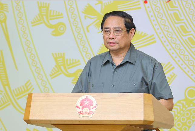 Thủ tướng Phạm Minh Chính phát biểu kết luận hội nghị. Ảnh: VGP