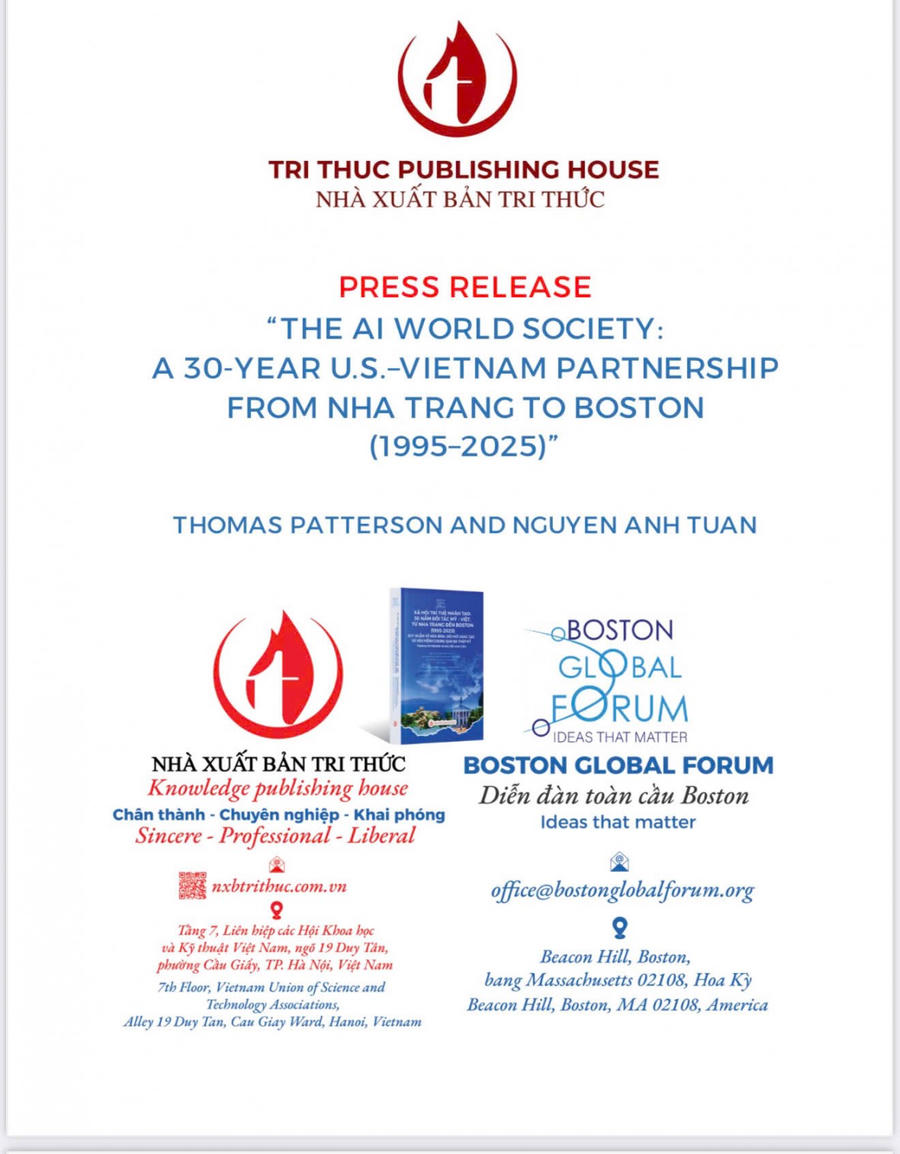 30 năm quan hệ đối tác Hoa Kỳ - Việt Nam từ Nha Trang đến Boston (2015-2025) của giáo sư Giáo sư Harvard Thomas Patterson và Nguyễn Anh Tuấn .