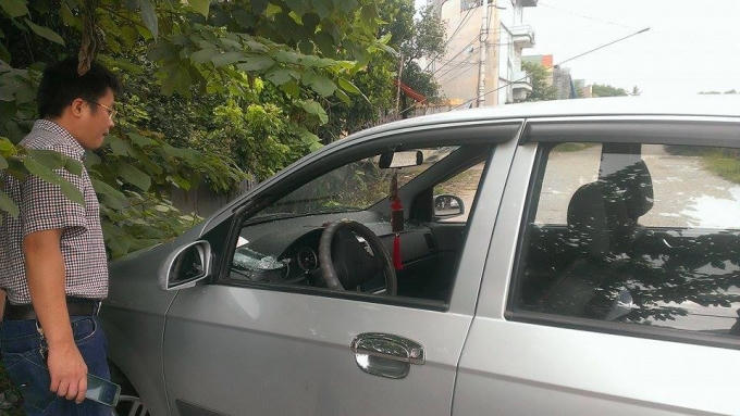 Hiện trường vụ việc nhà báo Ngọc Quang bị truy sát.