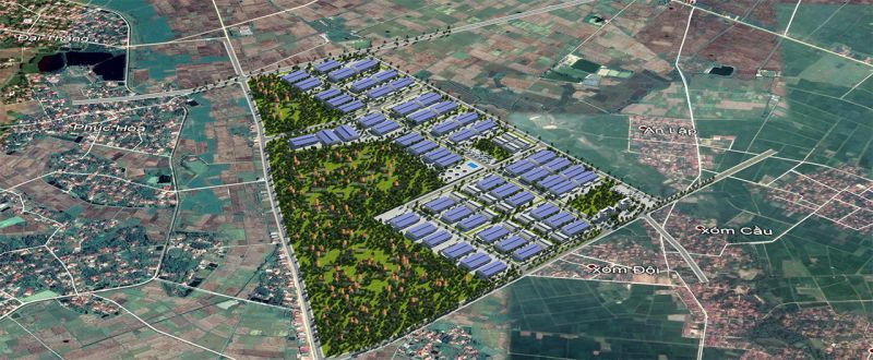 Phối cảnh Cụm công nghiệp Danh Thắng - Đoan Bái, huyện Hiệp Hòa, tỉnh Bắc Giang