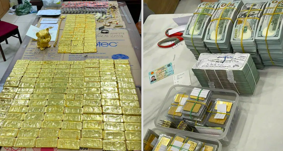Hàng triệu USD và khối lượng lớn vàng miếng bị thu giữ.