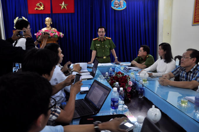 Công an quận Thủ Đức trả lời báo chí vào ngày 12/3.