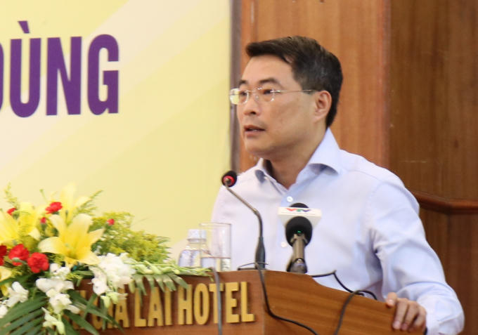 Thống đốc NHNN Lê Minh Hưng phát biểu tại hội nghị.