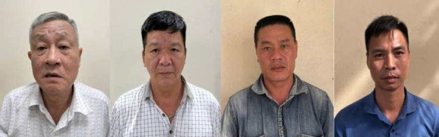 Các đối tượng Nguyễn Mạnh Thuyên, Vũ Văn Tuyển, Phạm Anh Tuấn, Lê Hữu Mạnh. Ảnh: Công an tỉnh Quảng Ninh.