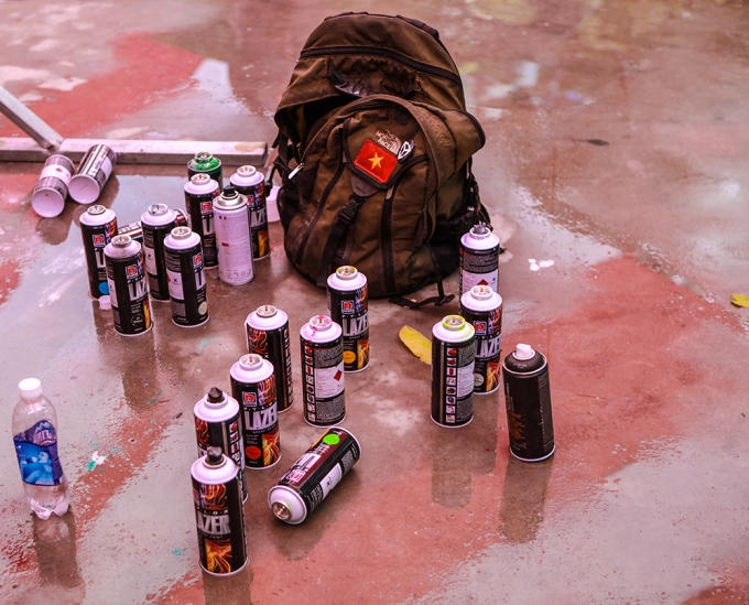 Công cụ, đồ nghề để có thể tạo nên những tác phẩm Graffiti.