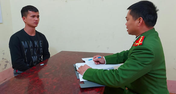 Đối tượng Ngô Văn Linh tại cơ quan Công an