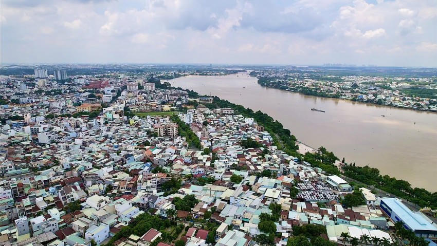 Hiện trạng đô thị Biên Hoà ven sông Đồng Nai.