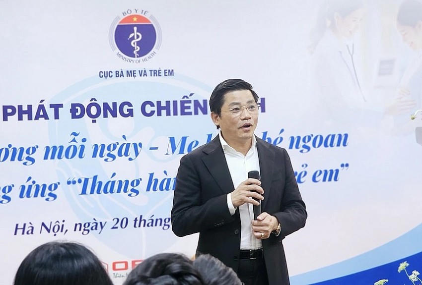 Ông Nguyễn Duy Ánh - Giám đốc Bệnh viện Phụ sản Trung ương chia sẻ tại buổi phát động. Nguồn ảnh An Khê