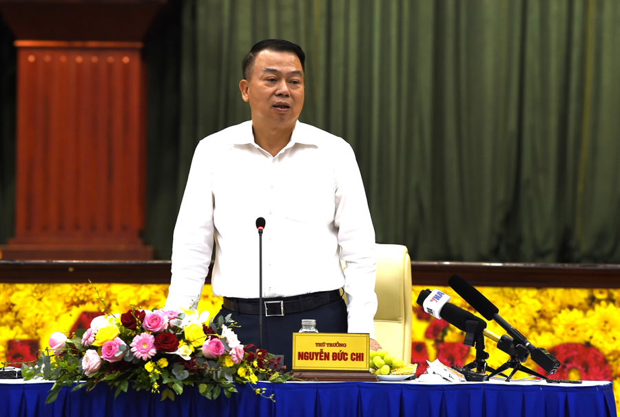 Thứ trưởng Bộ Tài chính Nguyễn Đức Chi phát biểu tại buổi Họp báo. Ảnh: Bộ Tài chính