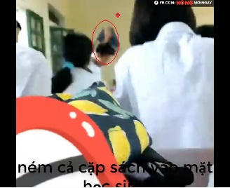 Nam học sinh bị đánh. (Ảnh cắt từ clip)