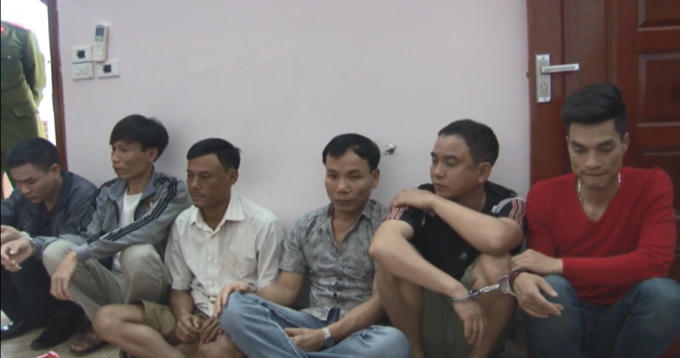 Các đối tượng bị bắt giữ tại xới bạc