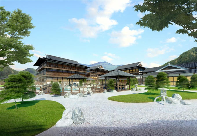 Mo phong Onsen Quang Hanh à khu nghỉ dưỡng suối khoáng nóng cao cấp theo phong cách chuẩn Nhật Bản đầu tiên tại Việt Nam.