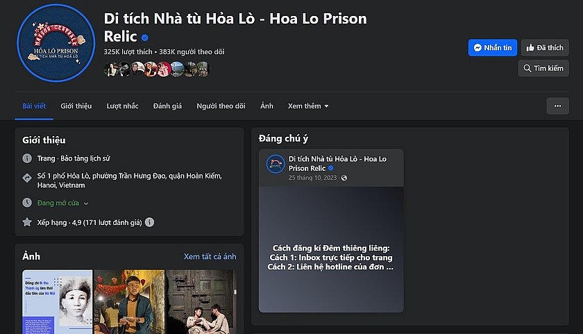 Fanpage Nhà tù Hỏa Lò.