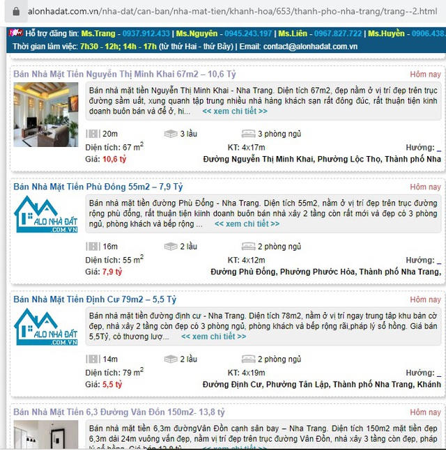 Hàng loạt nhà mặt tiền, mặt phố ở Nha Trang rao bán khá nhiều trong mùa dịch