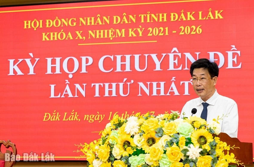 Giám đốc Sở Tài chính Trần Văn Tân trình bày tờ trình