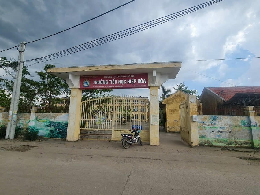 Trường Tiểu học Hiệp Hoà, xã Hiệp Hoà, thị xã Quảng Yên, nơi xảy ra vụ việc.