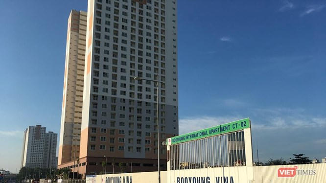 Khu chung cư quốc tế Booyoung thuộc Khu đô thị Mỗ Lao là vị trí đắc địa của quận Hà Đông, nhưng vẫn thuộc danh sách các dự án chậm tiến độ.