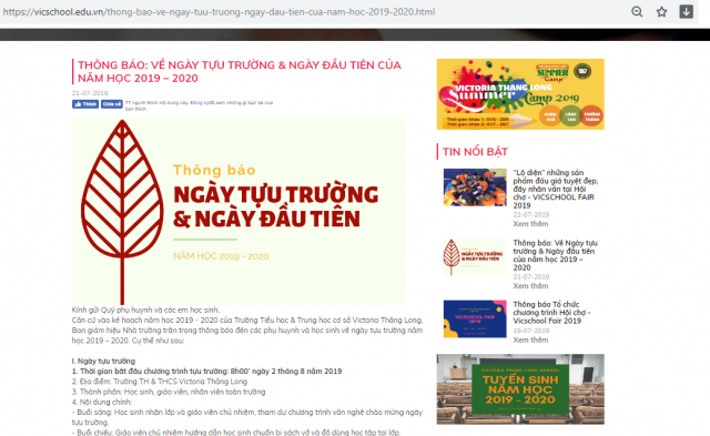 Tuyển sinh “chui” nhưng Hiệu trưởng trường TH&THCS Victoria Thăng Long cho rằng huyện Thanh Oai nói không đúng