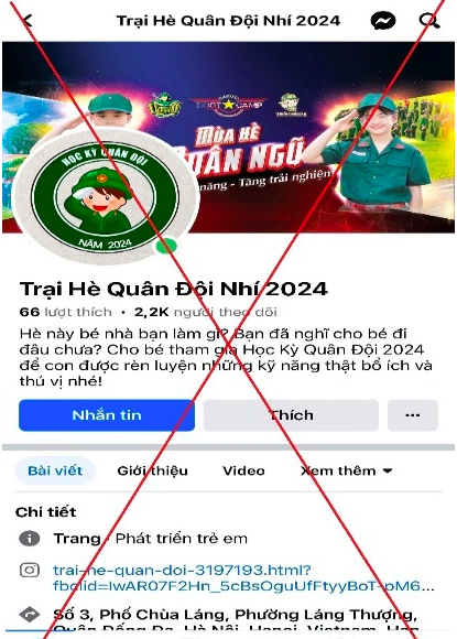 Cảnh giác khi tìm hiểu các trang đăng ký trại hè có dấu hiệu lừa đảo.