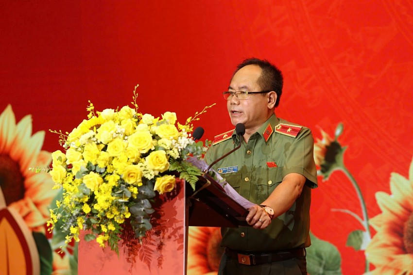 Thiếu tướng Nguyễn Thanh Tùng, Giám đốc CATP Hà Nội, phát biểu tại chương trình.