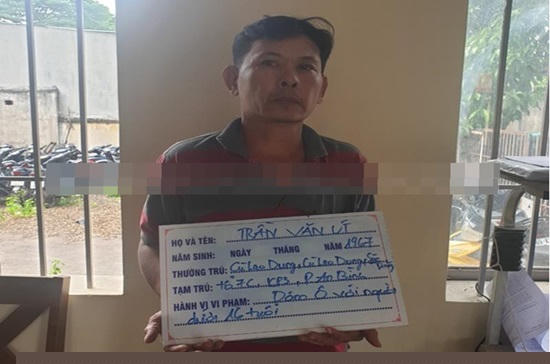 Đối tượng Trần Văn Út tại cơ quan Công an.