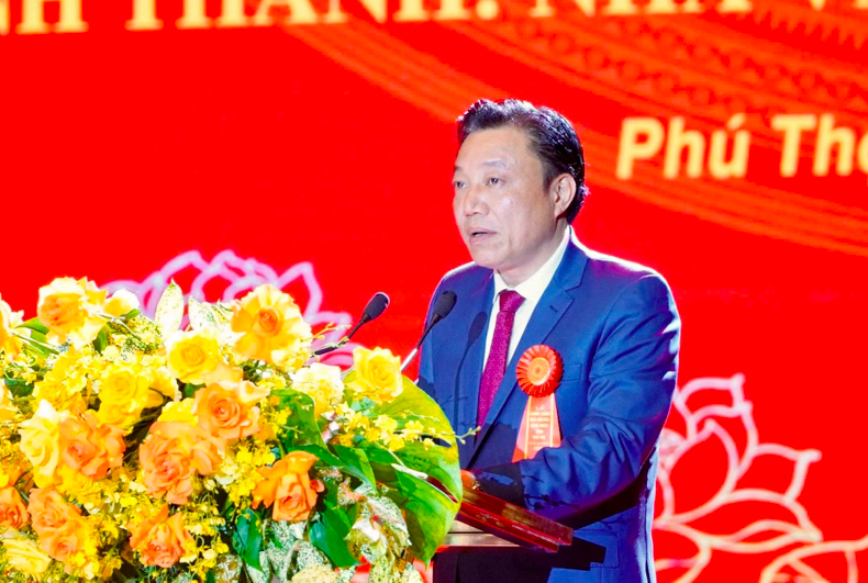 Phó Chủ tịch UBND tỉnh Nguyễn Huy Ngọc phát biểu tại lễ khánh thành.