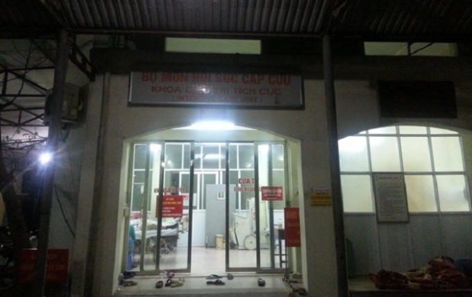 Đại úy Phương Anh đang được cấp cứu tại khoa Hồi sức cấp cứu bệnh viện 103.
