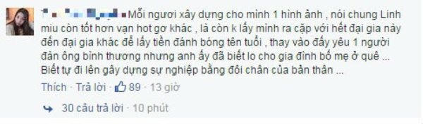 Bên cạnh đó cũng có những ý kiến bênh vực cho cô. Ảnh: facebook.