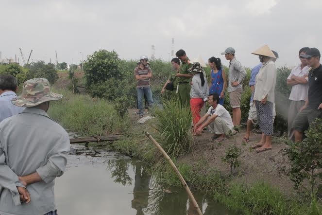 Mương nước nơi ông Chính tử vong.