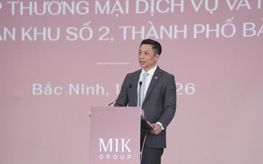 Ông Nguyễn Dũng Minh – Phó Tổng Giám đốc MIK Group phát biểu tại lễ khởi công.