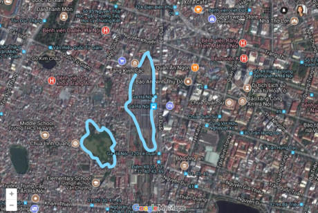 Ga Hà Nội và chùa Linh Quang trên bản đồ quy hoạch.