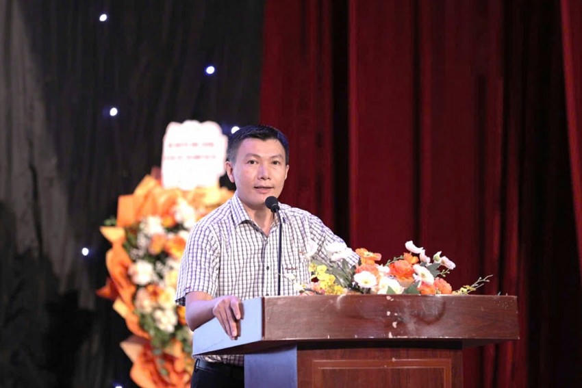 Ông Huỳnh Quốc Thắng, Tổng Giám đốc Tập đoàn Khoa học công nghệ Bách Khoa giới thiệu giải pháp chuyển đổi số và ứng dụng AI của Tập đoàn.