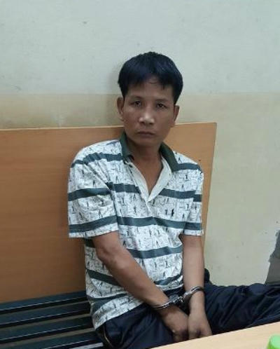 Đối tượng Nguyễn Mạnh Hùng tại cơ quan công an