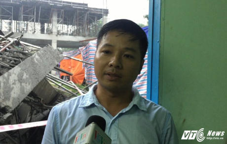 Ông Quách Ngọc Linh - Phó Giám đốc Công ty Trần Vũ (đơn vị thi công trường mầm non Vườn Xanh). (Ảnh: Kim Thược)