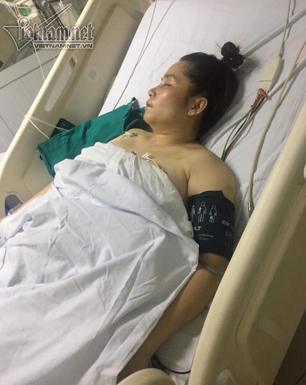 Hình ảnh chị Phương sau mổ lần 1
