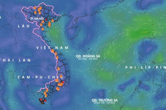 Cách đây ít ngày, Biển Đông phải hứng chịu cơn bão số 5 (bão Conson), đi vào khu vực ven biển Đà Nẵng đến Quảng Ngãi và suy yếu thành áp thấp nhiệt đới. Dự báo, trong ngày 18-19/9, Biển Đông lại hứng một cơn áp thấp nhiệt đới mới. (Ảnh: VNDMS).