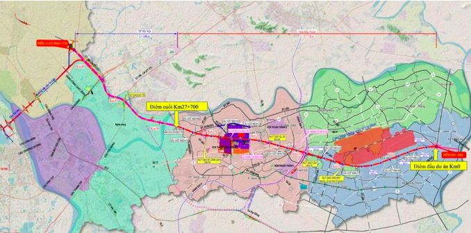 Tuyến đường có chiều dài 27,7km đi qua địa phận 8 xã, phường thuộc tỉnh Bắc Ninh (Ảnh: ĐTM).