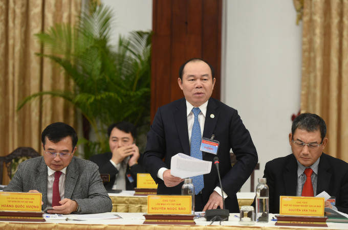 Ông Nguyễn Ngọc Bảo, Chủ tịch Liên minh HTX Việt Nam: HTX là giải pháp mang tính chiến lược, lâu dài, gắn với mô hình tăng trưởng, là động lực góp phần phát triển kinh tế - xã hội bền vững. Ảnh: VGP/Quang Hiếu