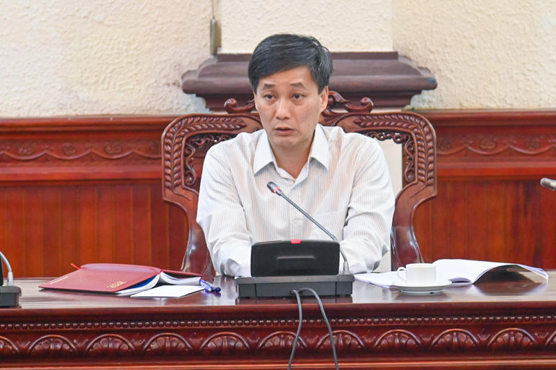 Thứ trưởng Nguyễn Khánh Ngọc phát biểu tại phiên làm việc.