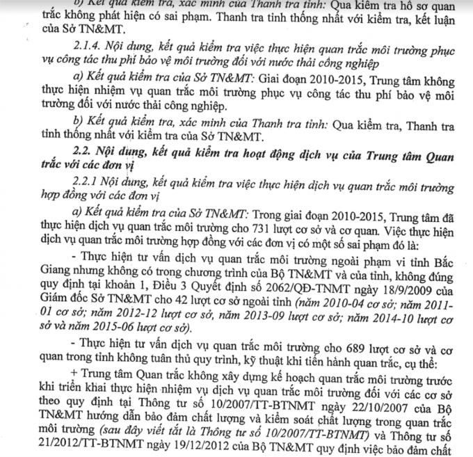 Kỳ 4 - Tỉnh Bắc Giang chỉ ra h&agrave;ng loạt sai phạm nghi&ecirc;m trọng tại Trung t&acirc;m quan trắc m&ocirc;i trường