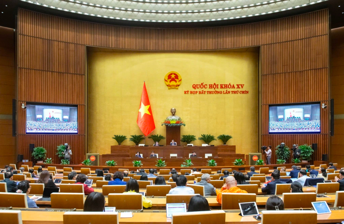 Các đại biểu Quốc hội dự kỳ họp bất thường lần thứ 9.