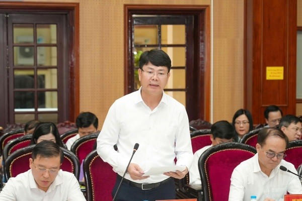 Thứ trưởng Bộ Tư pháp Nguyễn Thanh Tịnh phát biểu tại hội nghị.