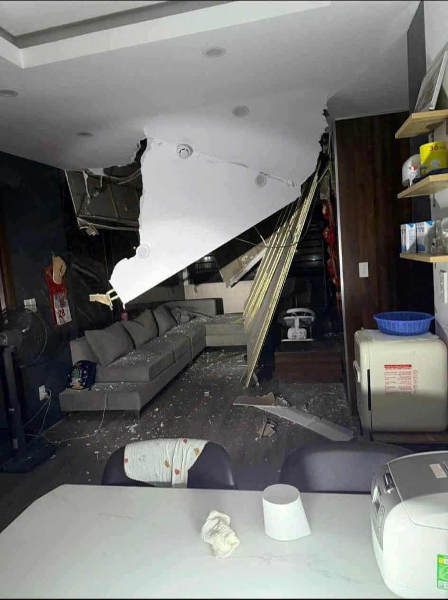 Một số căn hộ chung cư bị ảnh hưởng nghiêm trọng.