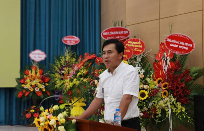 Thứ trưởng Bộ Xây dựng Lê Quang Hùng phát biểu tại Đại hội.