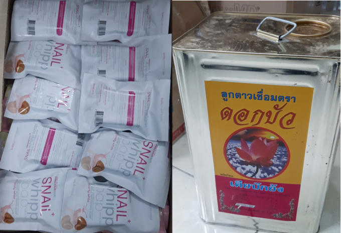 Số chất lỏng không rõ nguồn gốc được các đối tượng ký gửi đi Thành phố   Hồ Chí Minh