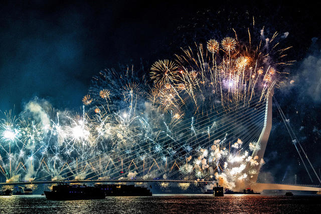 Thành phố Rotterdam, Hà Lan. chào năm mới 2019.