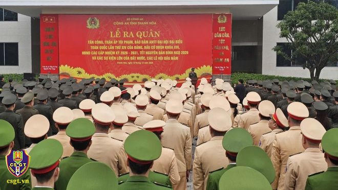 CSGT toàn quốc mở đợt cao điểm bảo đảm trật tự, an toàn giao thông, bảo vệ tuyệt đối an toàn Đại hội XIV của Đảng và các lễ hội lớn đầu năm 2026. (Ảnh: Cục CSGT)