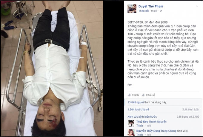 Hình ảnh, thông tin vụ cướp được chia sẻ trên rất nhiều diễn đàn trên mạng xã hội. Nguồn: Facebook.